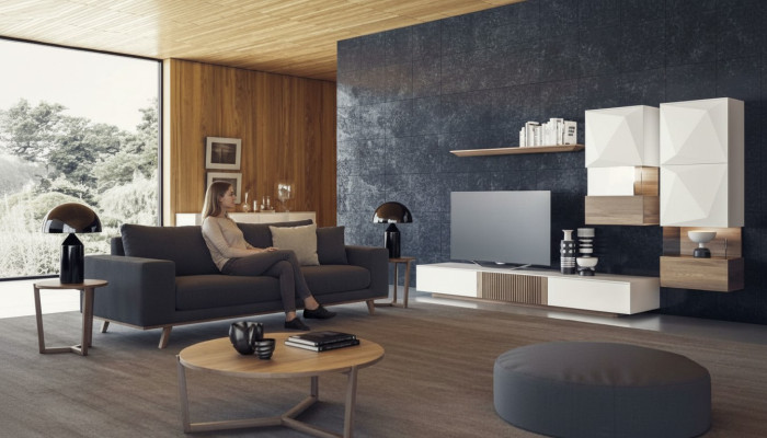 Graues Wohnzimmersofa Luxus Dreisitzer Polstercouch Moderne Möbel Stil