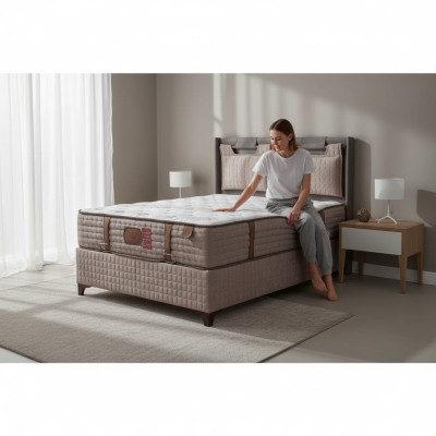 Boxspring Betten Polsterbett Design Hotel Doppelbett Luxus Design 200x200cm