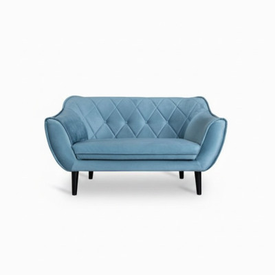 Komfortables, weiches 2-Sitzer-Sofa in luxuriöser Polsterung in zartblauer Farbe