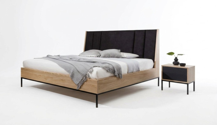 Schlafzimmer Set Beige Bett Elegantes 2x Nachttische Luxus Modern Neu 3tlg.