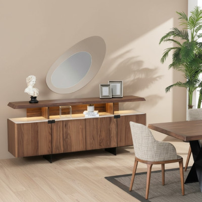 2tlg Luxus Holz Kommode Schrank Sideboard Anrichte Design Möbel
