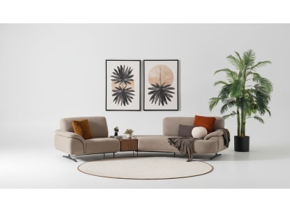 Wohnzimmer Design Sofa 5 Sitz Textil Couch Polster Sofas Neu braun