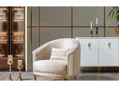 Wohnzimmer Luxus Sessel 1er Einsitzer Couch Möbel neu Modern Beige