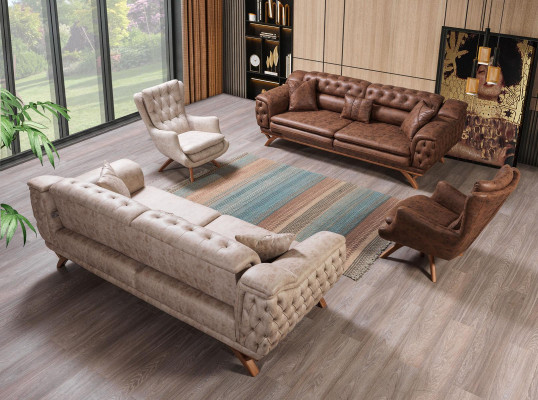 Wohnzimmer Sessel Design Couch  Textil  Luxus Polster Sitzer Neu Modern