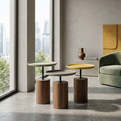 Design Couchtische Kaffeetische Rund Tisch Holz Tische Wohnzimmer Neu