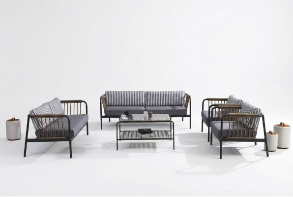 Sofa 3 2 Sitzer Luxus Dreisitzer Sessel Design Möbel Set 5 tlg. Grau Neu