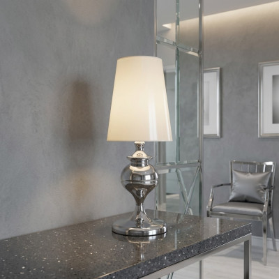Tischlampe Design Wohnzimmer Tisch Leuchten Beleuchtung neu weiß Luxus