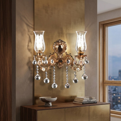 Wandleuchte Wohnzimmer Luxus gold Schlafzimmer Moderne Luster Kristall