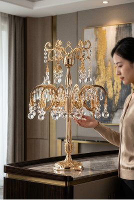 Tischleuchte Schlafzimmer klassisch Nachttischlampen Luxus gold neu