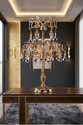 Tischleuchte Schlafzimmer klassisch Nachttischlampen Luxus gold neu