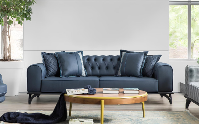 Designer Möbel Sitzgarnitur 3+3+1 Sofagarnitur Polster Möbel Couchen