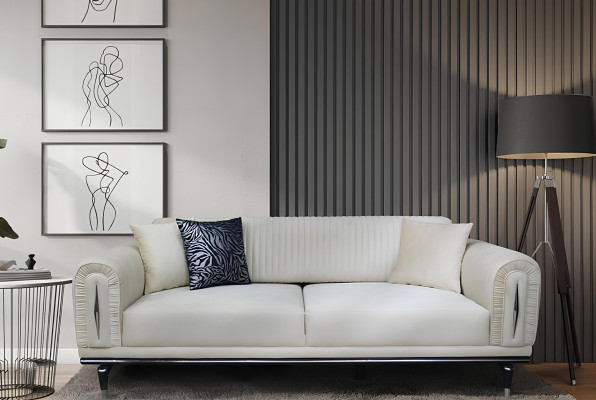 Dreisitzer Couch Polster Möbel Einrichtung 3 Sitz Platz Couchen Sofa Stoff