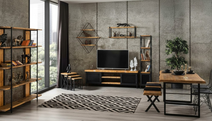 Esszimmer Garnitur Esstisch Regal Schrank rtv Wohnzimmer Set 5tlg.