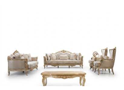 Chesterfield Barock Couch Klassische Wohnzimmer Möbel Komplett Set 5tlg