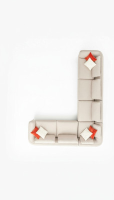 Ecksofa Sofa L-Form Design Modern Luxus Wohnzimmer Beige Couch