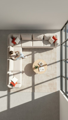 Ecksofa Sofa LForm Luxus Wohnzimmer Beige Polster Sofa Möbel 402x402cm