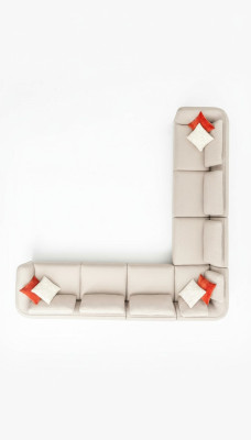 Ecksofa Sofa LForm Luxus Wohnzimmer Beige Polster Sofa Möbel 402x402cm