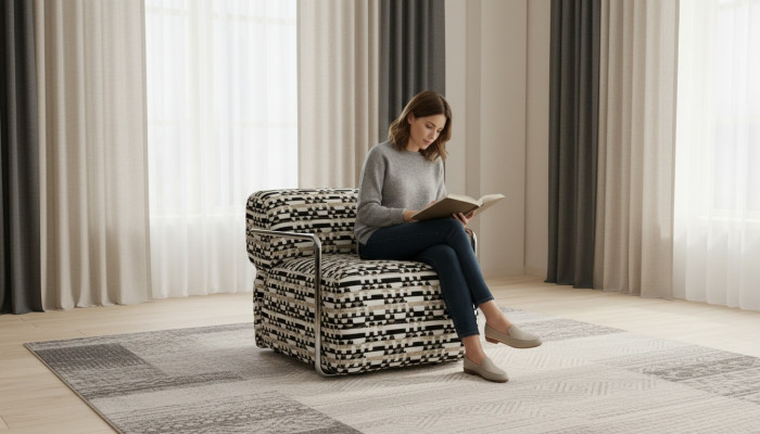 Sessel Möbel Wohnzimmer Luxus Polstersessel Relax Club Design 98x74x71