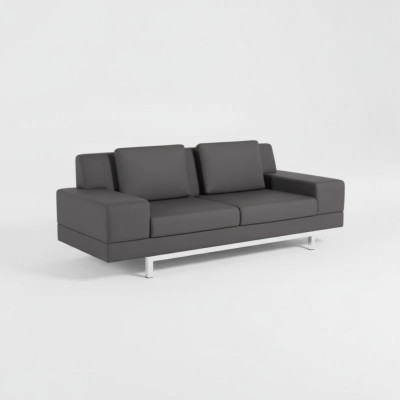 Graues Sofa Moderner Dreisitzer Arbeitszimmer Polstercouch Textilmöbel