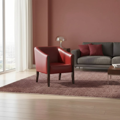 Roter Sessel Textil Möbel Stil Modern Büromöbel Arbeitszimmer Design Holz