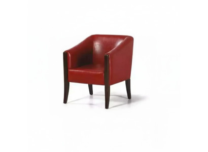 Roter Sessel Textil Möbel Stil Modern Büromöbel Arbeitszimmer Design Holz