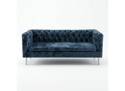 Luxus Chesterfield Sofa 3 Sitzer Couch Textil Modern Sofas Blau Turkis