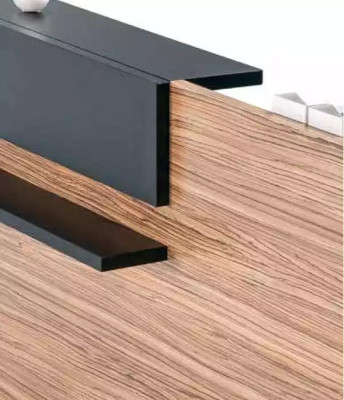 Moderner Empfangstisch Luxus Büro Holz Möbel Braun Rezeption Stilvoll