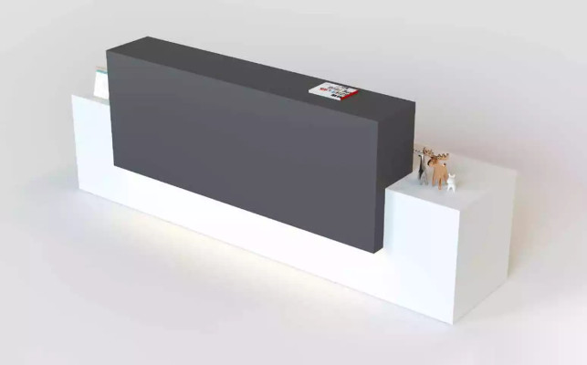 Luxuriöser Empfangstresen im modernen Stil aus hochwertigen Materialien 