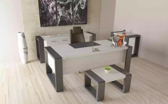 Moderner Weißer Schreibtisch Designer Büro Möbel Holz Tisch Arbeitszimmer