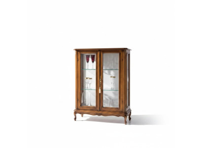 Hochwertiger Holzschrank braun Möbel klassischer Stil Schrank Vitrinen