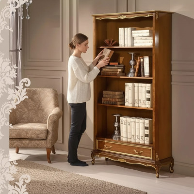 Bücherregal für das Wohnzimmer Klassische braune Möbel Holzregale