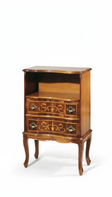 Klassische Braune Kommode 2 Schubladen Luxus Holzmöbel Wohnzimmer Neu