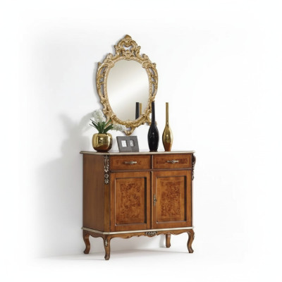 Hochwertiges luxuriöses klassisches Wohnzimmer Sideboard Holz Braun