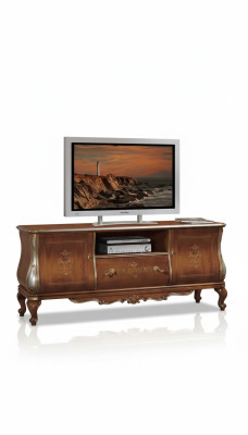 Braunes TV-Regal rtv Sideboard Wohnzimmer Möbel Holz Ständer Kommode