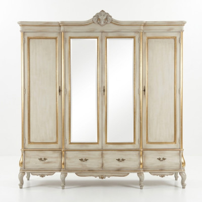 Weißer Luxus Kleiderschrank Massivholz Möbel Schlafzimmer Schränke Schrank