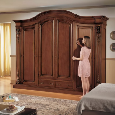 Schrank Brauner Kleiderschrank Luxus Garderobe Schlafzimmer Möbel Schräke