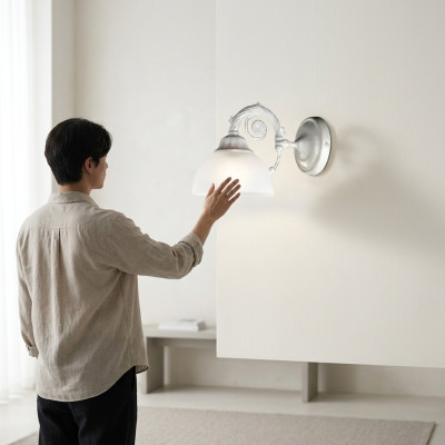 Wandleuchte Wandlampe Wandleuchten Art Lüster Wand Lampen Weiß Glas