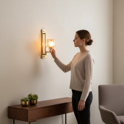Wandleuchte Wandlampe Wandleuchten Modern Wand Lampen Glas Gold