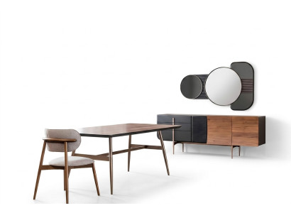 Gruppe Esszimmer Esstisch Stühle Sideboard 8tlg Holz Tisch Braun Neu