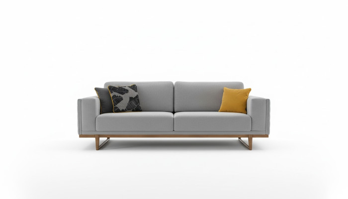 Dreisitzer Sofa 3 Sitzer Stoffsofa Sofas Modern Grau Stoff Couch Neu