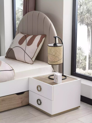 Kindermöbel Kinderzimmer Jugendbett Garnitur Bett Holz Weiß Set 3tlg