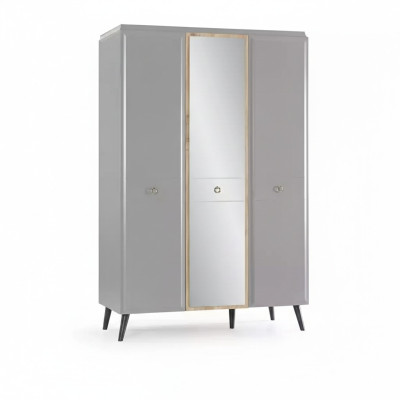 Kleiderschrank Schrank Holzschrank Schlafzimmer Möbel Holz Grau Luxus