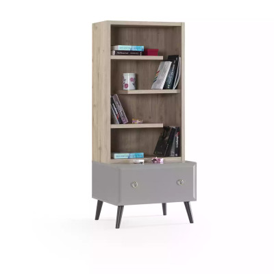 Kinderzimmer Gruppe Jugendbett Kindermöbel Bett Holz Grau Set 5tlg