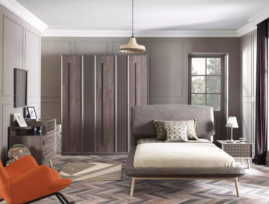 Polsterbett Bettrahmen Bett Bettgestell Stoff Grau Jugendbett Bettgestelle