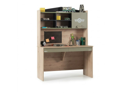 Garnitur Schreibtisch Set Holz Tisch Bücherregal Grün Kinderzimmer