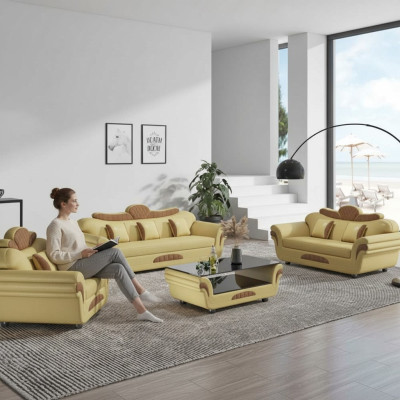 Couchgarnitur Sofagarnitur Ledersofas Sofa Komplette 3tlg Sofas Braun