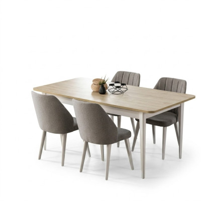 Essgruppe Garnitur Esszimmer Esstisch Set 7tlg Esszimmer Weiß Holz