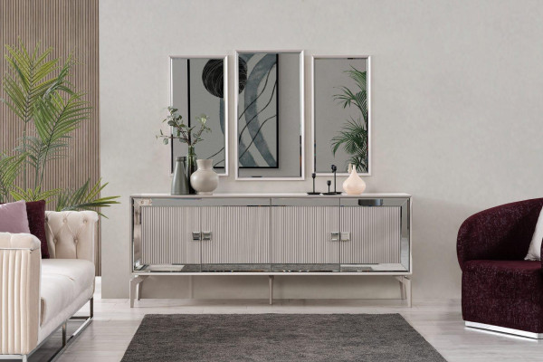 Esstisch Ausziehbar Modern Essgruppe Esszimmer Set 9tlg Grau Holz