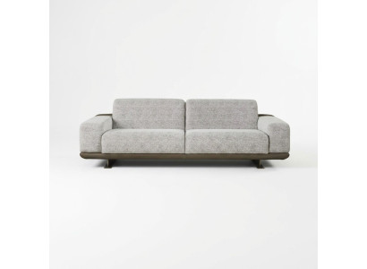 Dreisitzer Sofa 3 Sitzer Polstersofa Grau Stoff Polyester Couch Moderne