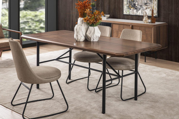 Essecke Essgruppe Esstisch Set 8tlg Esszimmer Braun Holz Stilvoll